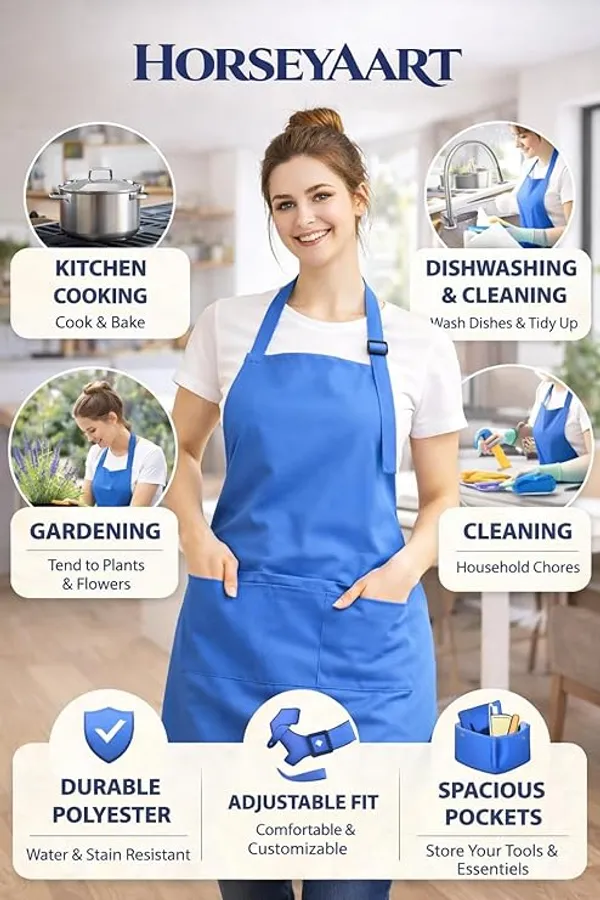 Sky_Blue_Waterproof_Kitchen_Apron_Oil_&_Stain_Resistant_Apron_With_2_Pockets_For_Home