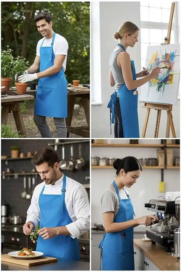 Sky_Blue_Waterproof_Kitchen_Apron_Oil_&_Stain_Resistant_Apron_With_2_Pockets_For_Home