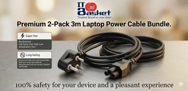 ITBasket_Ultra_Laptop_Power_Cable_Pack_2X_3M_Cables_Durable_High-Quality