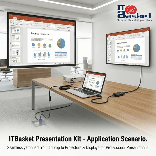 ITBasket_Presentation_Kit_Vga_10M_Cable_+_Dp_To_Hdmi_4K_Converter_Plug_&_Play