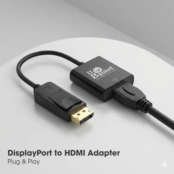 ITBasket_Display_port(Dp)_To_Hdmi_Adapter_Full_Hd_Plug_&_Play_Compact_Size