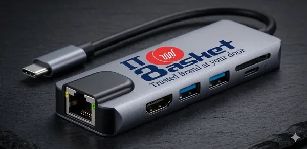 ITBasket_5-in-1_Type-C_Hub,_with_RJ_45_Ethernet_Port,_5Gbps_Data_Transfer,_HDMI_Port,_USB_3.0,_PD_Quick_Charge,Ultra_Data_Quality(Grey)_Sleek_Finish