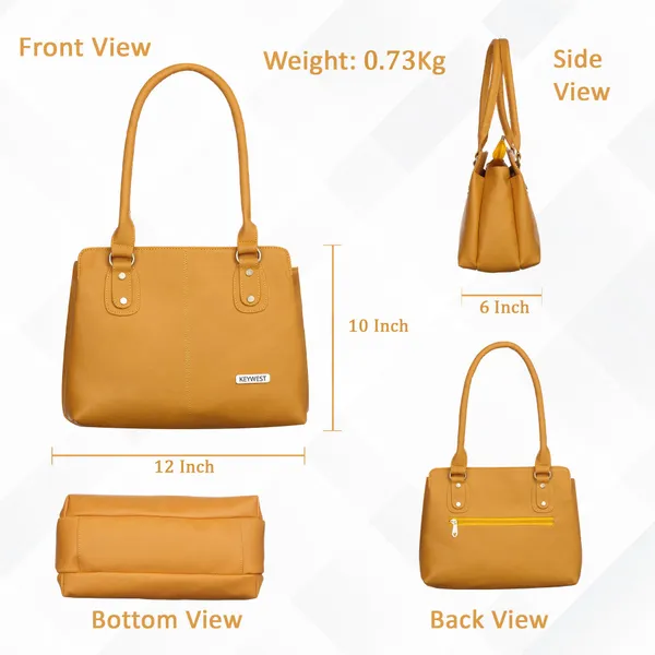 Keywest_Women's_Penguin_Tote_Handbag_for_Women_|_Hobo_Bag_for_Work_|_Ladies_Purse_|_Stylish_Shoulder_Bag_|_Gift_For_Women_|_Yellow