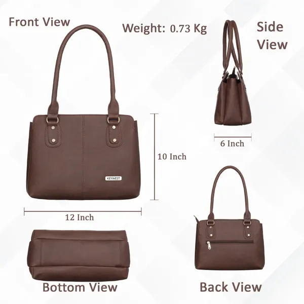 Keywest_Women's_Penguin_Tote_Handbag_for_Women_|_Hobo_Bag_for_Work_|_Ladies_Purse_|_Stylish_Shoulder_Bag_|_Gift_For_Women_|_Brown