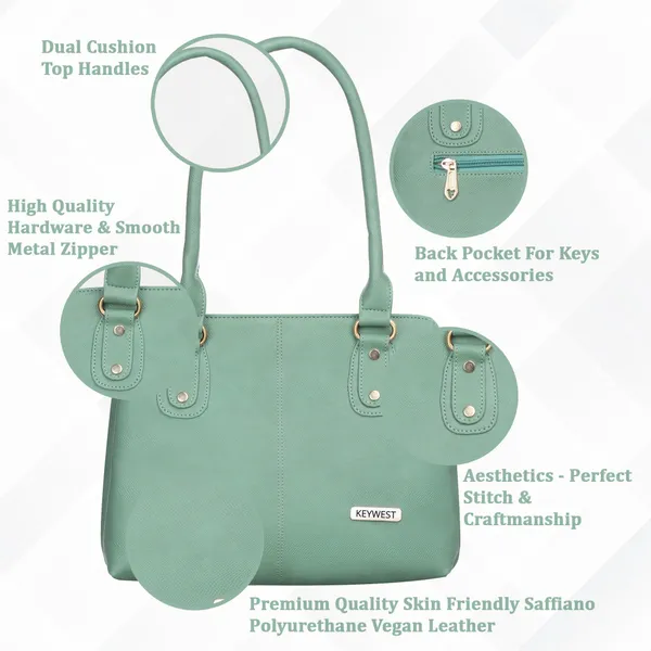 Keywest_Women's_Penguin_Tote_Handbag_for_Women_|_Hobo_Bag_for_Work_|_Ladies_Purse_|_Stylish_Shoulder_Bag_|_Gift_For_Women_|_Light_Grey