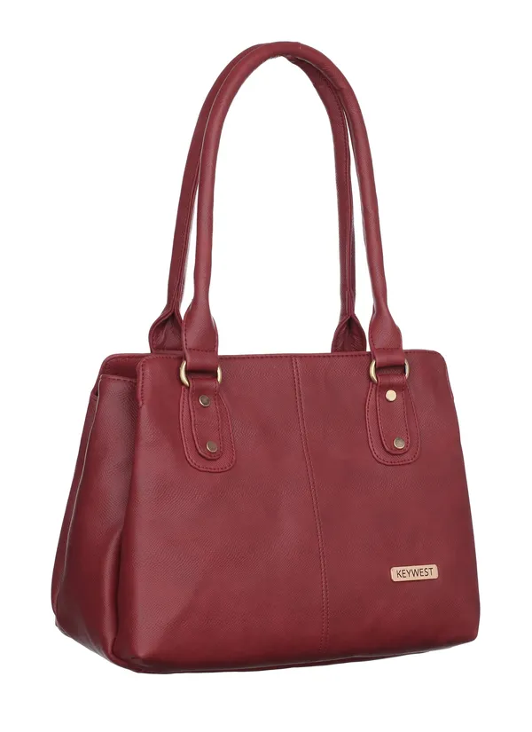 Keywest_Women's_Penguin_Tote_Handbag_for_Women_|_Hobo_Bag_for_Work_|_Ladies_Purse_|_Stylish_Shoulder_Bag_|_Gift_For_Women_|_Maroon