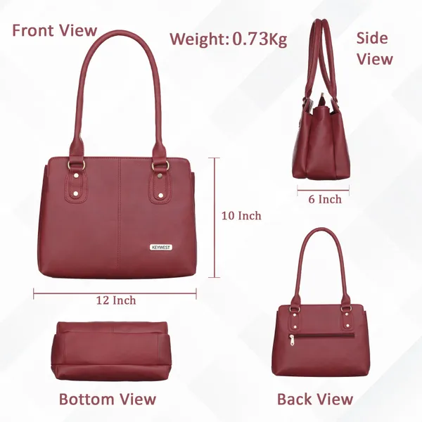 Keywest_Women's_Penguin_Tote_Handbag_for_Women_|_Hobo_Bag_for_Work_|_Ladies_Purse_|_Stylish_Shoulder_Bag_|_Gift_For_Women_|_Maroon
