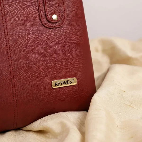 Keywest_Women's_Penguin_Tote_Handbag_for_Women_|_Hobo_Bag_for_Work_|_Ladies_Purse_|_Stylish_Shoulder_Bag_|_Gift_For_Women_|_Maroon