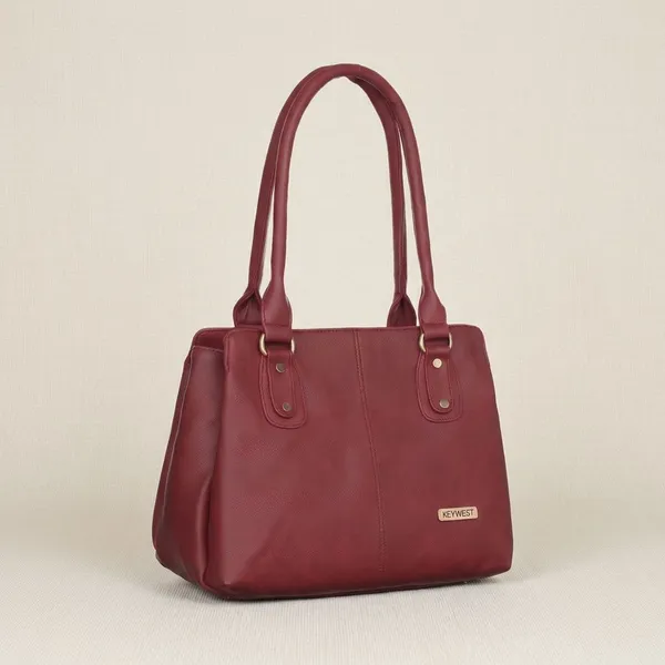 Keywest_Women's_Penguin_Tote_Handbag_for_Women_|_Hobo_Bag_for_Work_|_Ladies_Purse_|_Stylish_Shoulder_Bag_|_Gift_For_Women_|_Maroon