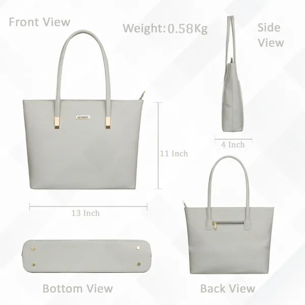 Keywest_Women's_Betula_Tote_Handbag_for_Women_|_Hobo_Bag_for_Work_|_Ladies_Purse_|_Stylish_Shoulder_Bag_|_Gift_For_Women_|_Grey