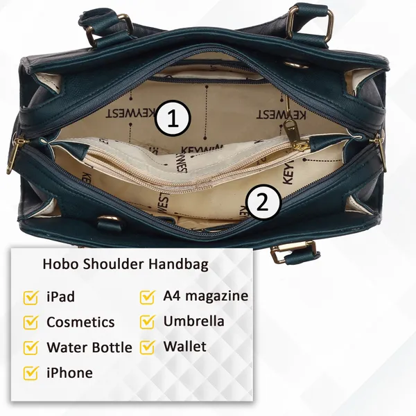 Keywest_Women's_Arlington_Tote_Handbag_for_Women_|_Hobo_Bag_for_Work_|_Ladies_Purse_|_Stylish_Shoulder_Bag_|_Gift_For_Women_|_Blue