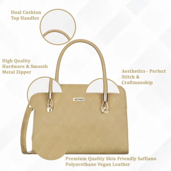Keywest_Women's_Diamond_Tote_Handbag_for_Women_|_Hobo_Bag_for_Work_|_Ladies_Purse_|_Stylish_Shoulder_Bag_|_Gift_For_Women_|_Beige
