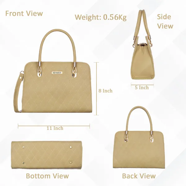 Keywest_Women's_Diamond_Tote_Handbag_for_Women_|_Hobo_Bag_for_Work_|_Ladies_Purse_|_Stylish_Shoulder_Bag_|_Gift_For_Women_|_Beige