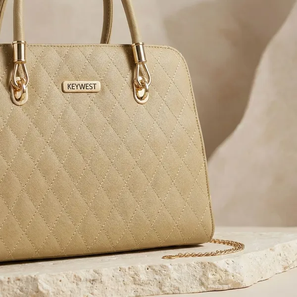 Keywest_Women's_Diamond_Tote_Handbag_for_Women_|_Hobo_Bag_for_Work_|_Ladies_Purse_|_Stylish_Shoulder_Bag_|_Gift_For_Women_|_Beige