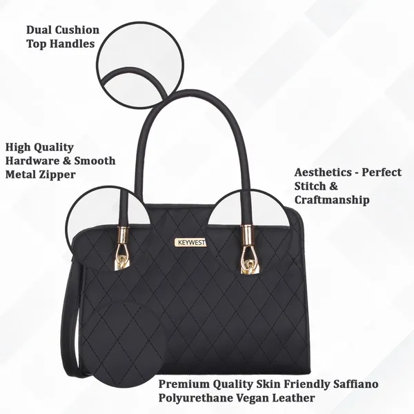 Keywest_Women's_Diamond_Tote_Handbag_for_Women_|_Hobo_Bag_for_Work_|_Ladies_Purse_|_Stylish_Shoulder_Bag_|_Gift_For_Women_|_Black