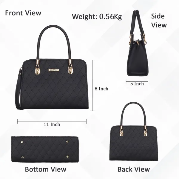Keywest_Women's_Diamond_Tote_Handbag_for_Women_|_Hobo_Bag_for_Work_|_Ladies_Purse_|_Stylish_Shoulder_Bag_|_Gift_For_Women_|_Black