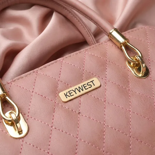 Keywest_Women's_Diamond_Tote_Handbag_for_Women_|_Hobo_Bag_for_Work_|_Ladies_Purse_|_Stylish_Shoulder_Bag_|_Gift_For_Women_|_Light_Pink