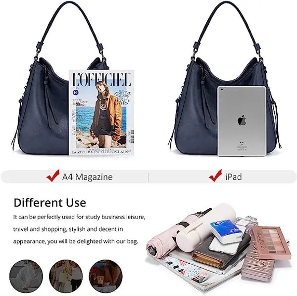 Keywest_Women's_Classic_Tote_Handbag_for_Women_|_Hobo_Bag_for_Work_|_Ladies_Purse_|_Stylish_Shoulder_Bag_|_Gift_For_Women_|_Blue