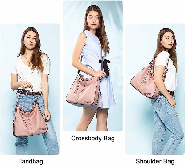 Keywest_Women's_Classic_Tote_Handbag_for_Women_|_Hobo_Bag_for_Work_|_Ladies_Purse_|_Stylish_Shoulder_Bag_|_Gift_For_Women_|_Light_Pink