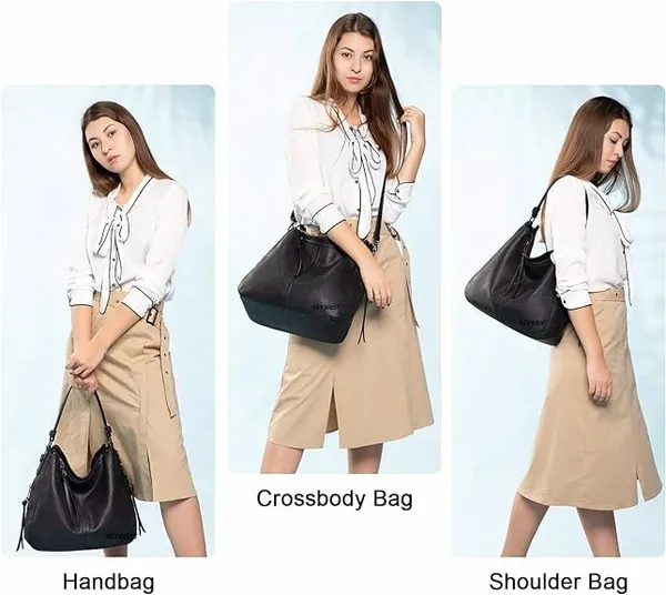 Keywest_Women's_Classic_Tote_Handbag_for_Women_|_Hobo_Bag_for_Work_|_Ladies_Purse_|_Stylish_Shoulder_Bag_|_Gift_For_Women_|_Black