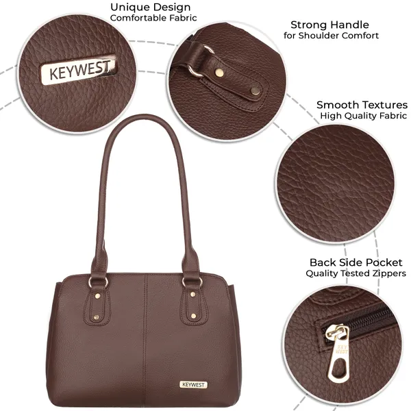 Keywest_Women's_Penguin_Tote_Handbag_for_Women_|_Hobo_Bag_for_Work_|_Ladies_Purse_|_Stylish_Shoulder_Bag_|_Gift_For_Women_|_Brown