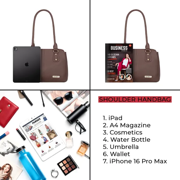 Keywest_Women's_Penguin_Tote_Handbag_for_Women_|_Hobo_Bag_for_Work_|_Ladies_Purse_|_Stylish_Shoulder_Bag_|_Gift_For_Women_|_Brown