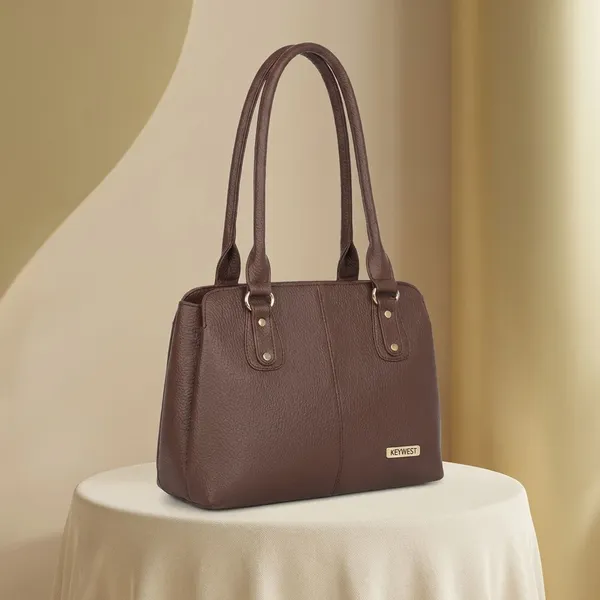 Keywest_Women's_Penguin_Tote_Handbag_for_Women_|_Hobo_Bag_for_Work_|_Ladies_Purse_|_Stylish_Shoulder_Bag_|_Gift_For_Women_|_Brown