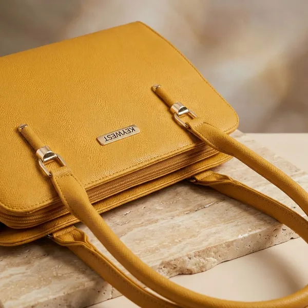 Keywest_Women's_Squarish_Tote_Handbag_for_Women_|_Hobo_Bag_for_Work_|_Ladies_Purse_|_Stylish_Shoulder_Bag_|_Gift_For_Women_|_Yellow