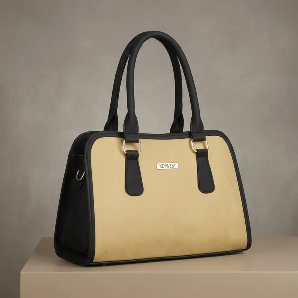Keywest_Women's_Laurent_Tote_Handbag_for_Women_|_Hobo_Bag_for_Work_|_Ladies_Purse_|_Stylish_Shoulder_Bag_|_Gift_For_Women_|_Beige_||_Black