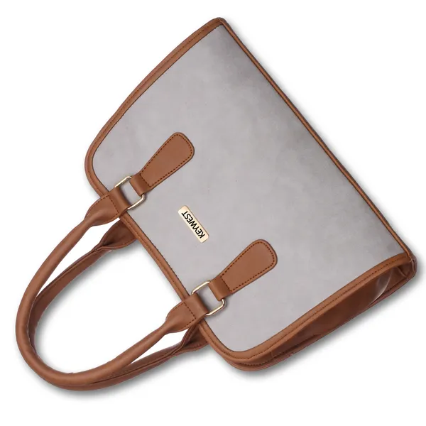 Keywest_Women's_Laurent_Tote_Handbag_for_Women_|_Hobo_Bag_for_Work_|_Ladies_Purse_|_Stylish_Shoulder_Bag_|_Gift_For_Women_|_Grey_||_Tan