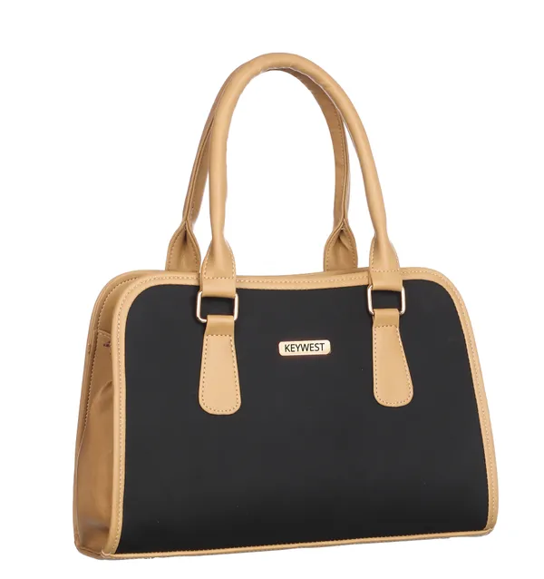 Keywest_Women's_Laurent_Tote_Handbag_for_Women_|_Hobo_Bag_for_Work_|_Ladies_Purse_|_Stylish_Shoulder_Bag_|_Gift_For_Women_|_Black_||_Beige