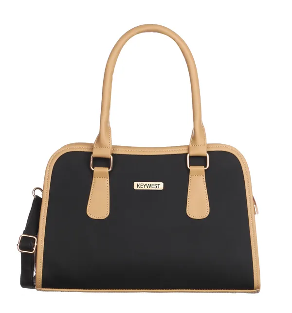 Keywest_Women's_Laurent_Tote_Handbag_for_Women_|_Hobo_Bag_for_Work_|_Ladies_Purse_|_Stylish_Shoulder_Bag_|_Gift_For_Women_|_Black_||_Beige