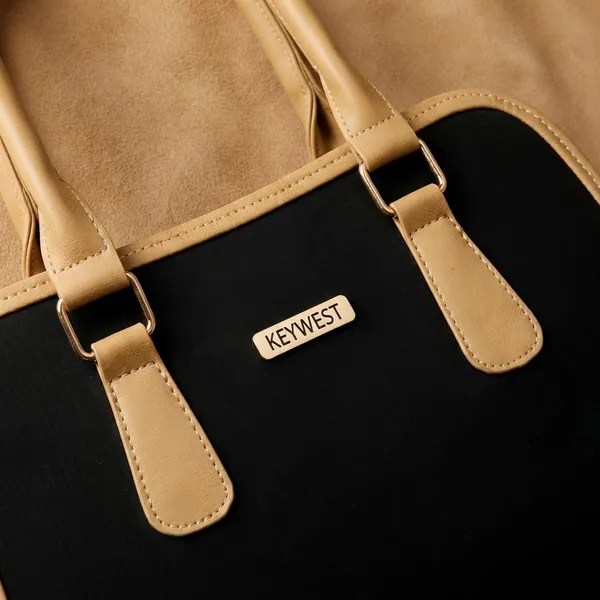 Keywest_Women's_Laurent_Tote_Handbag_for_Women_|_Hobo_Bag_for_Work_|_Ladies_Purse_|_Stylish_Shoulder_Bag_|_Gift_For_Women_|_Black_||_Beige