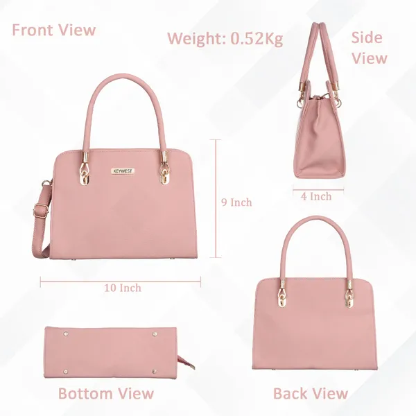 Keywest_Women's_Chanelle_Tote_Handbag_for_Women_|_Hobo_Bag_for_Work_|_Ladies_Purse_|_Stylish_Shoulder_Bag_|_Gift_For_Women_|_Pink