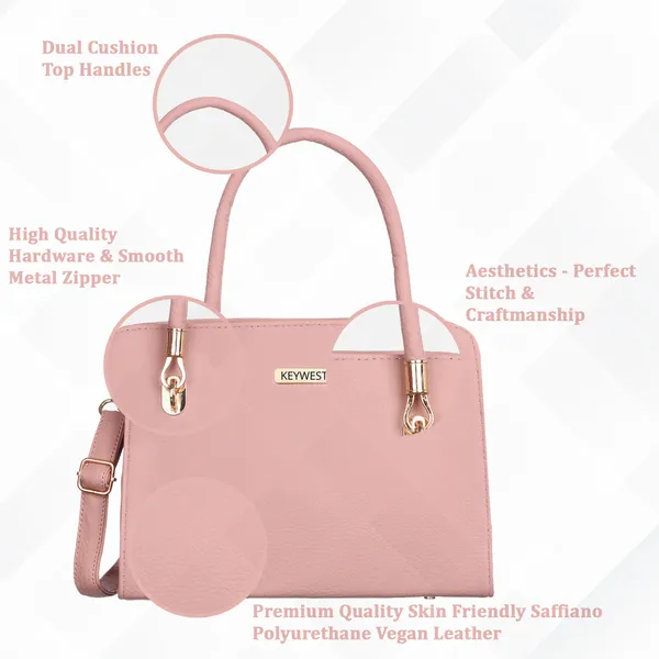 Keywest_Women's_Chanelle_Tote_Handbag_for_Women_|_Hobo_Bag_for_Work_|_Ladies_Purse_|_Stylish_Shoulder_Bag_|_Gift_For_Women_|_Pink