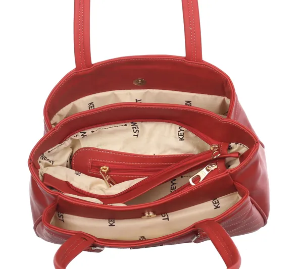 Keywest_Women's_Samantha_Tote_Handbag_for_Women_|_Hobo_Bag_for_Work_|_Ladies_Purse_|_Stylish_Shoulder_Bag_|_Gift_For_Women_|_Red