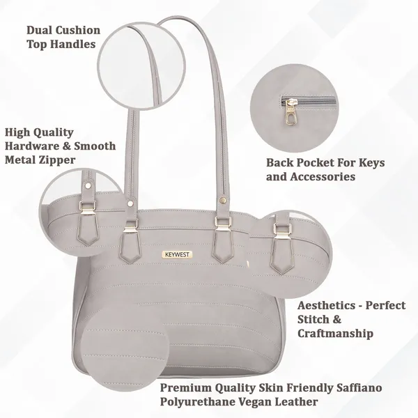 Keywest_Women's_Samantha_Tote_Handbag_for_Women_|_Hobo_Bag_for_Work_|_Ladies_Purse_|_Stylish_Shoulder_Bag_|_Gift_For_Women_|_Grey
