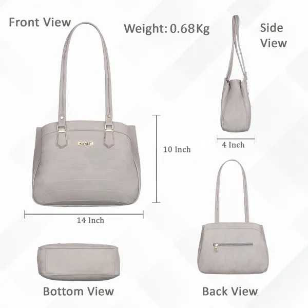 Keywest_Women's_Samantha_Tote_Handbag_for_Women_|_Hobo_Bag_for_Work_|_Ladies_Purse_|_Stylish_Shoulder_Bag_|_Gift_For_Women_|_Grey