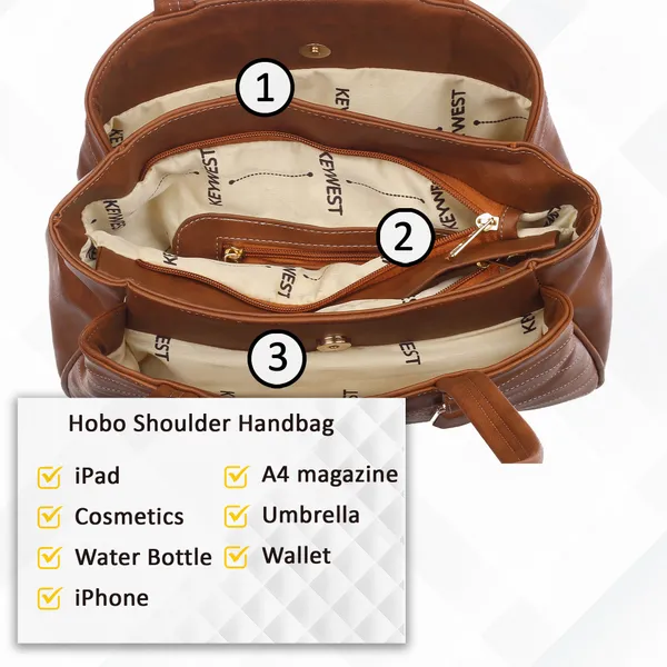Keywest_Women's_Samantha_Tote_Handbag_for_Women_|_Hobo_Bag_for_Work_|_Ladies_Purse_|_Stylish_Shoulder_Bag_|_Gift_For_Women_|_Tan