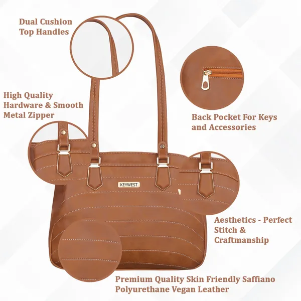 Keywest_Women's_Samantha_Tote_Handbag_for_Women_|_Hobo_Bag_for_Work_|_Ladies_Purse_|_Stylish_Shoulder_Bag_|_Gift_For_Women_|_Tan