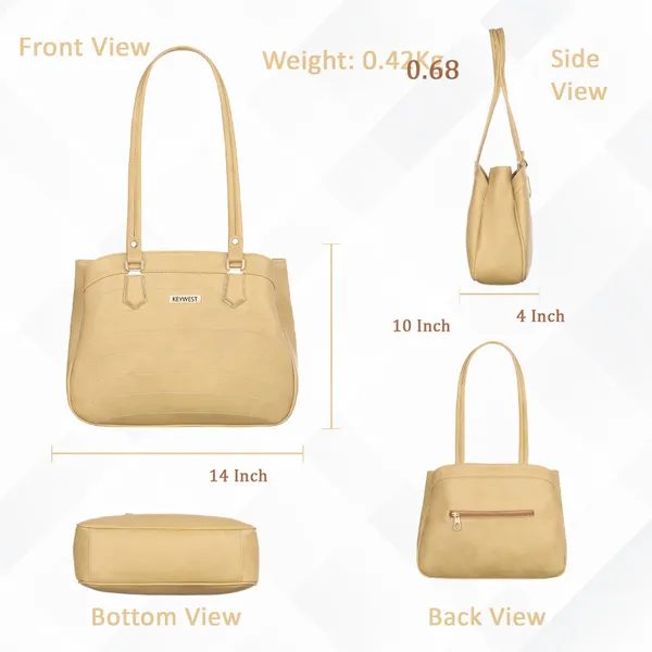 Keywest_Women's_Samantha_Tote_Handbag_for_Women_|_Hobo_Bag_for_Work_|_Ladies_Purse_|_Stylish_Shoulder_Bag_|_Gift_For_Women_|_Beige