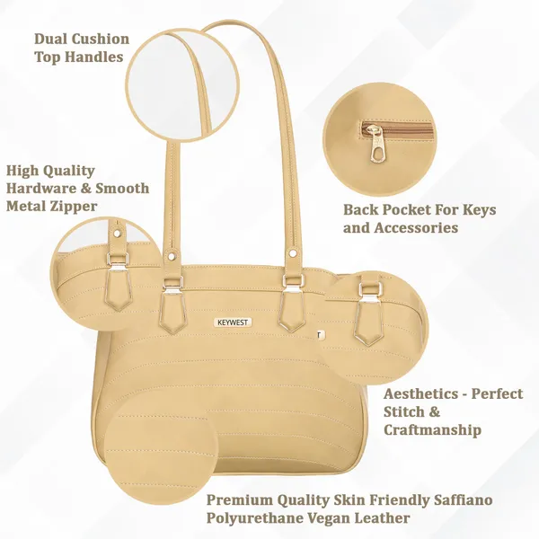 Keywest_Women's_Samantha_Tote_Handbag_for_Women_|_Hobo_Bag_for_Work_|_Ladies_Purse_|_Stylish_Shoulder_Bag_|_Gift_For_Women_|_Beige
