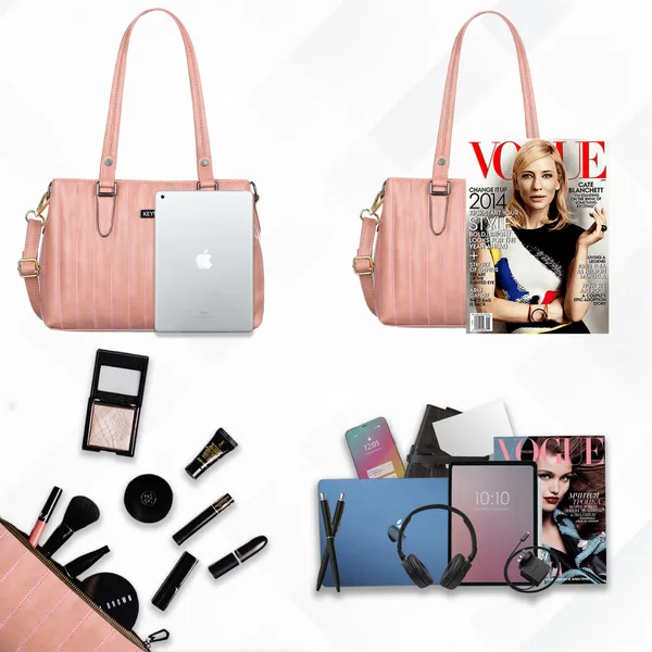 Keywest_Women's_Couture_Tote_Handbag_for_Women_|_Hobo_Bag_for_Work_|_Ladies_Purse_|_Stylish_Shoulder_Bag_|_Gift_For_Women_|_Pink