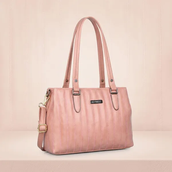 Keywest_Women's_Couture_Tote_Handbag_for_Women_|_Hobo_Bag_for_Work_|_Ladies_Purse_|_Stylish_Shoulder_Bag_|_Gift_For_Women_|_Pink