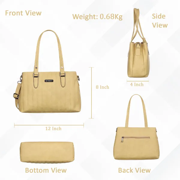 Keywest_Women's_Couture_Tote_Handbag_for_Women_|_Hobo_Bag_for_Work_|_Ladies_Purse_|_Stylish_Shoulder_Bag_|_Gift_For_Women_|_Beige