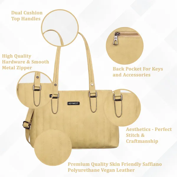 Keywest_Women's_Couture_Tote_Handbag_for_Women_|_Hobo_Bag_for_Work_|_Ladies_Purse_|_Stylish_Shoulder_Bag_|_Gift_For_Women_|_Beige