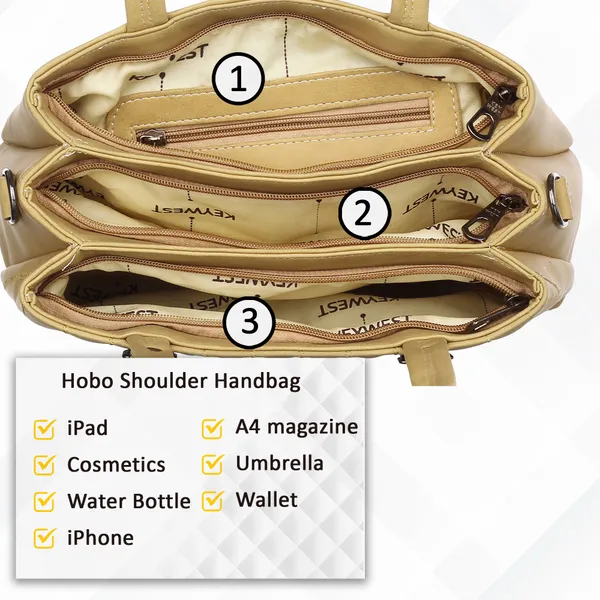 Keywest_Women's_Couture_Tote_Handbag_for_Women_|_Hobo_Bag_for_Work_|_Ladies_Purse_|_Stylish_Shoulder_Bag_|_Gift_For_Women_|_Beige
