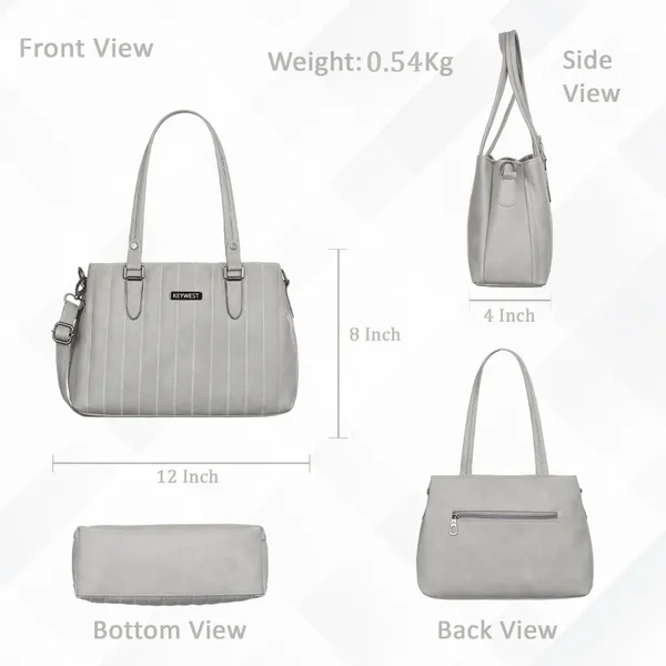 Keywest_Women's_Couture_Tote_Handbag_for_Women_|_Hobo_Bag_for_Work_|_Ladies_Purse_|_Stylish_Shoulder_Bag_|_Gift_For_Women_|_Grey