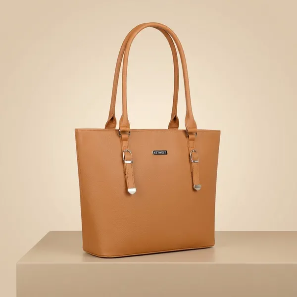 Keywest_Women's_Mandhana_Tote_Handbag_for_Women_|_Hobo_Bag_for_Work_|_Ladies_Purse_|_Stylish_Shoulder_Bag_|_Gift_For_Women_|_Tan