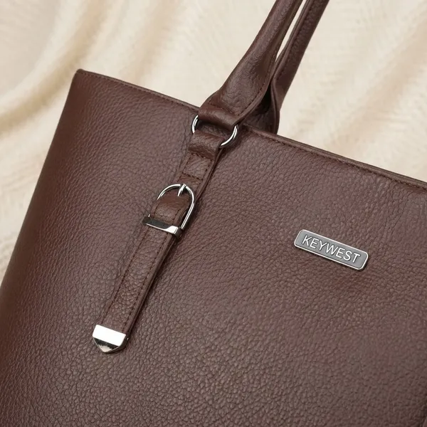 Keywest_Women's_Mandhana_Tote_Handbag_for_Women_|_Hobo_Bag_for_Work_|_Ladies_Purse_|_Stylish_Shoulder_Bag_|_Gift_For_Women_|_Brown